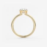 Oval Half Bezel Lab Grown Diamond Engagement Ring
