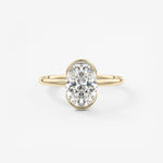 Oval Half Bezel Lab Grown Diamond Engagement Ring