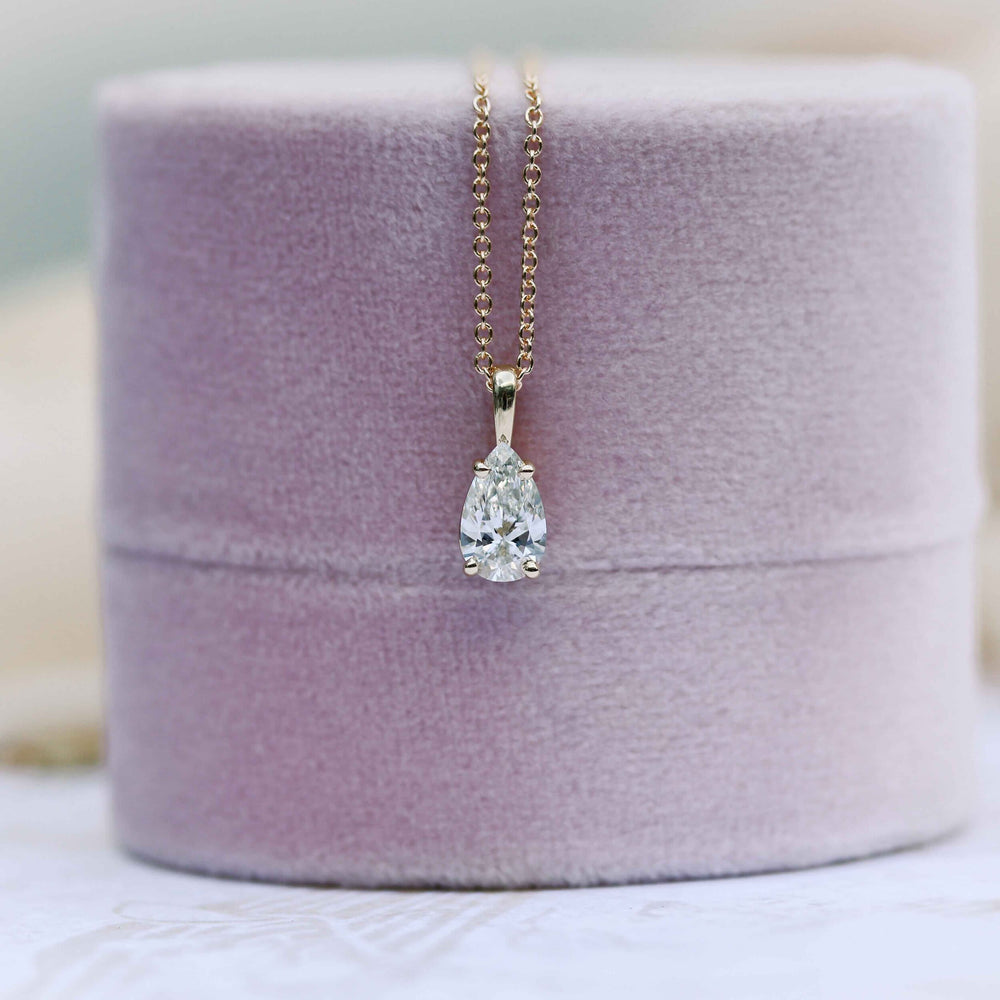 0.50 CT Classic Pear Cut Moissanite Necklace With Solitaire Style