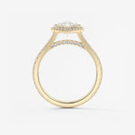 Pear Halo & Pave , Split Shank Lab Grown Diamond Engagement Ring