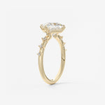 Princess East West Dainty Pave Lab Grown Diamond Engagement Ring