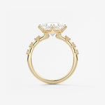 Princess East West Dainty Pave Lab Grown Diamond Engagement Ring
