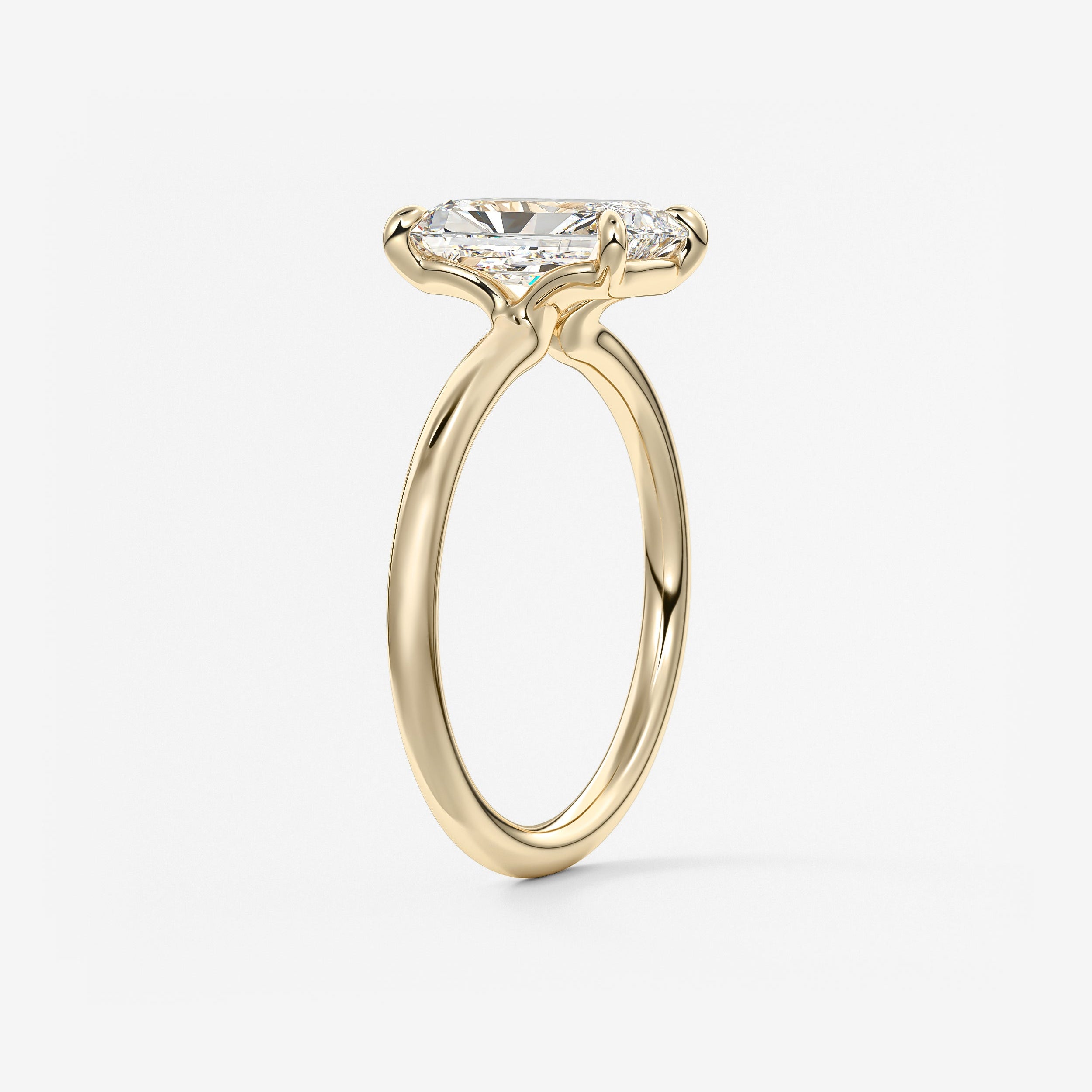 Radiant Hidden Halo Lab Grown Diamond Engagement Ring