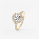 Pear Halo & Pave , Split Shank Lab Grown Diamond Engagement Ring