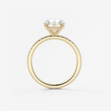 Round Pave Lab Grown Diamond Engagement Ring