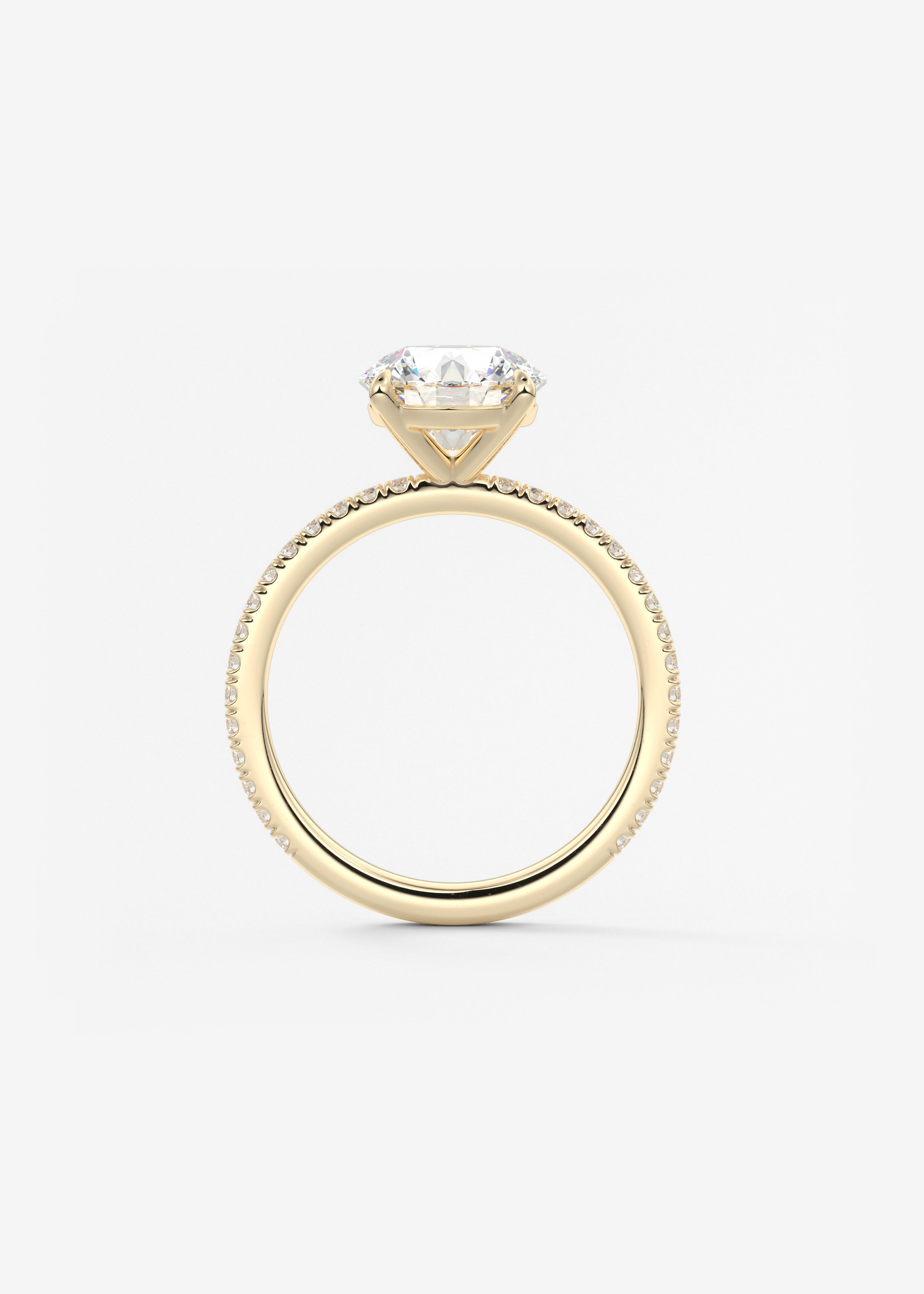 Round Pave Lab Grown Diamond Engagement Ring