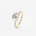 Round Pave Lab Grown Diamond Engagement Ring