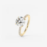Round Pave Lab Grown Diamond Engagement Ring