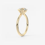 Round Half Bezel Lab Grown Diamond Engagement Ring