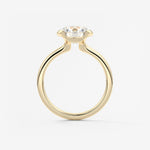 Round Half Bezel Lab Grown Diamond Engagement Ring