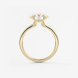 Round Half Bezel Lab Grown Diamond Engagement Ring