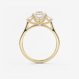 Asscher Three Stone Lab Grown Diamond Engagement Ring