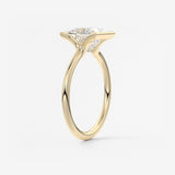 Princess Half Bezel Lab Grown Diamond Engagement Ring