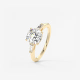 Cushion Three Stone Lab Grown Diamond Engagement Ring