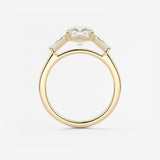 Cushion Three Stone Lab Grown Diamond Engagement Ring