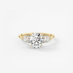 Round Three Stone Lab Grown Diamond Engagement Ring