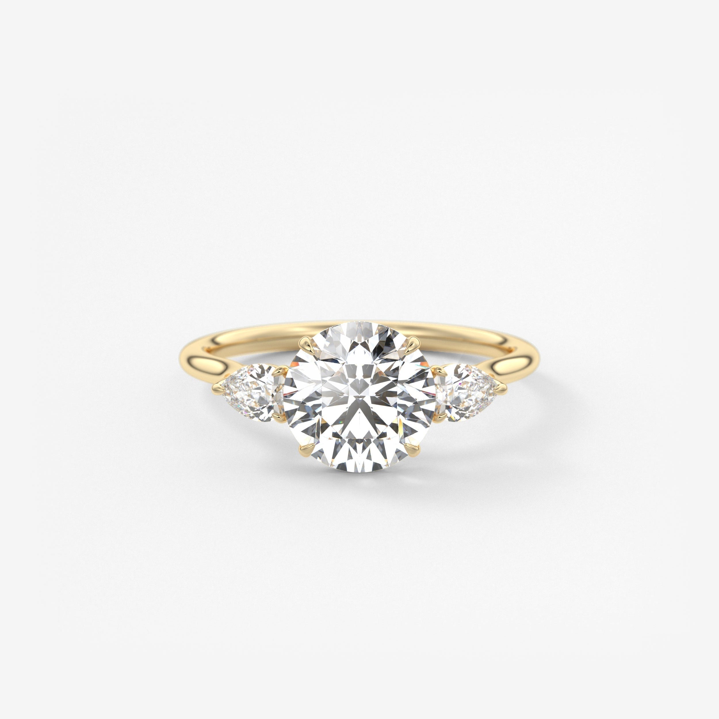 Round Three Stone Lab Grown Diamond Engagement Ring