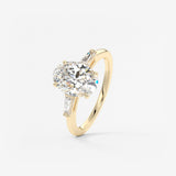 Oval Three Stone Lab Grown Diamond Engagement Ring
