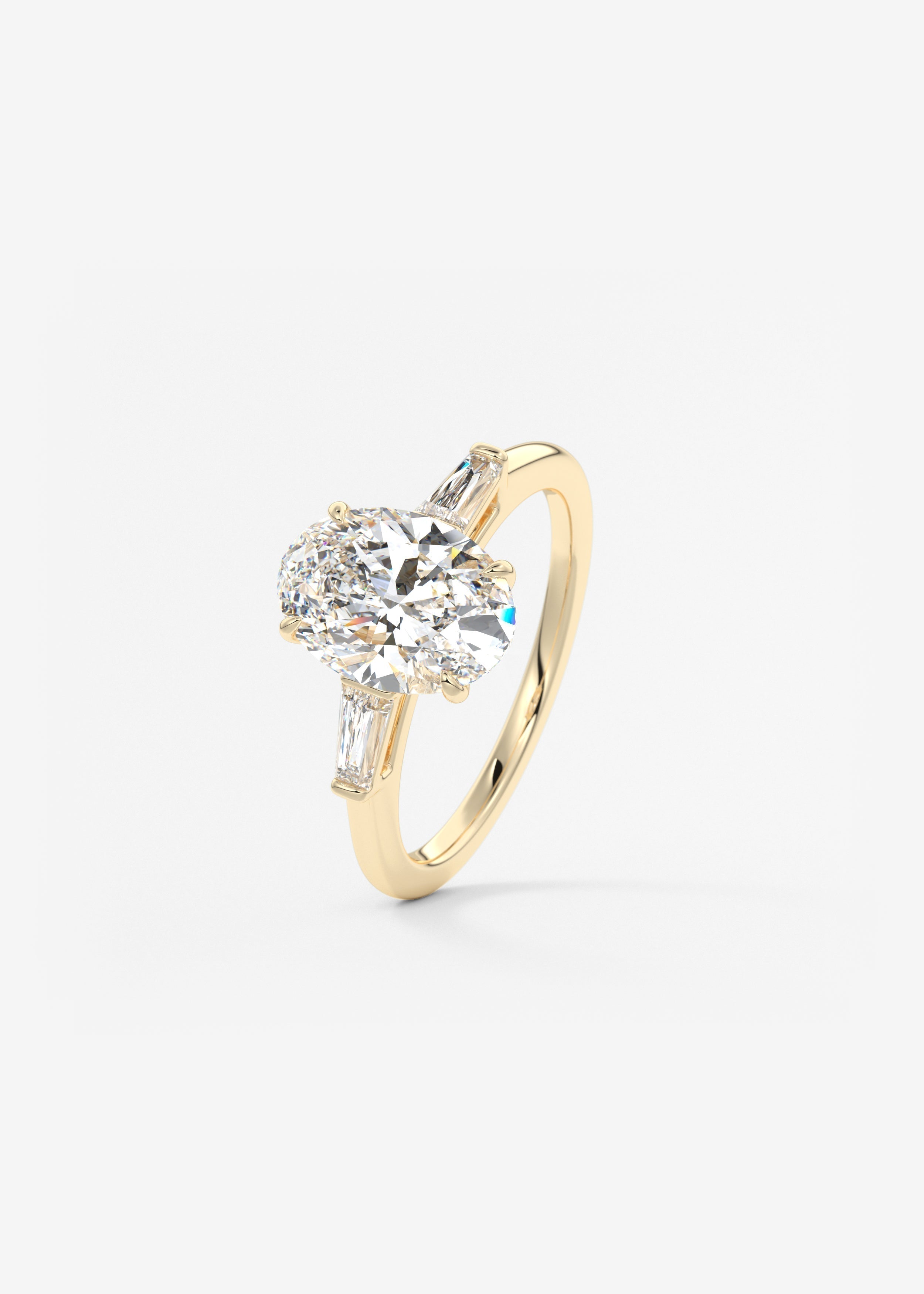 Oval Three Stone Lab Grown Diamond Engagement Ring
