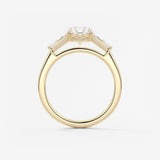 Oval Three Stone Lab Grown Diamond Engagement Ring