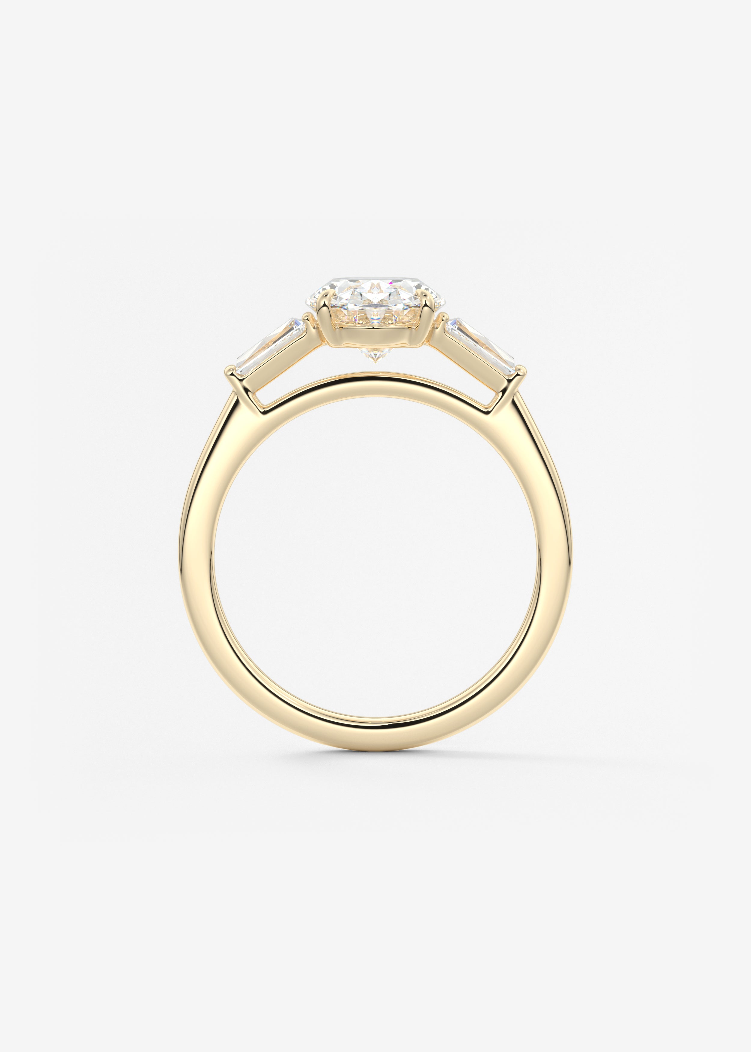 Oval Three Stone Lab Grown Diamond Engagement Ring