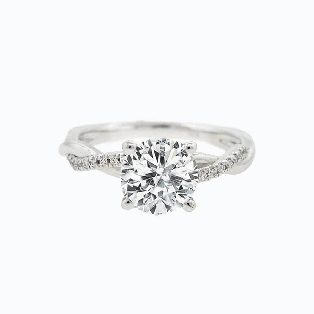 1.0 CT Round Shaped Moissanite Solitaire Twisted Engagement Ring