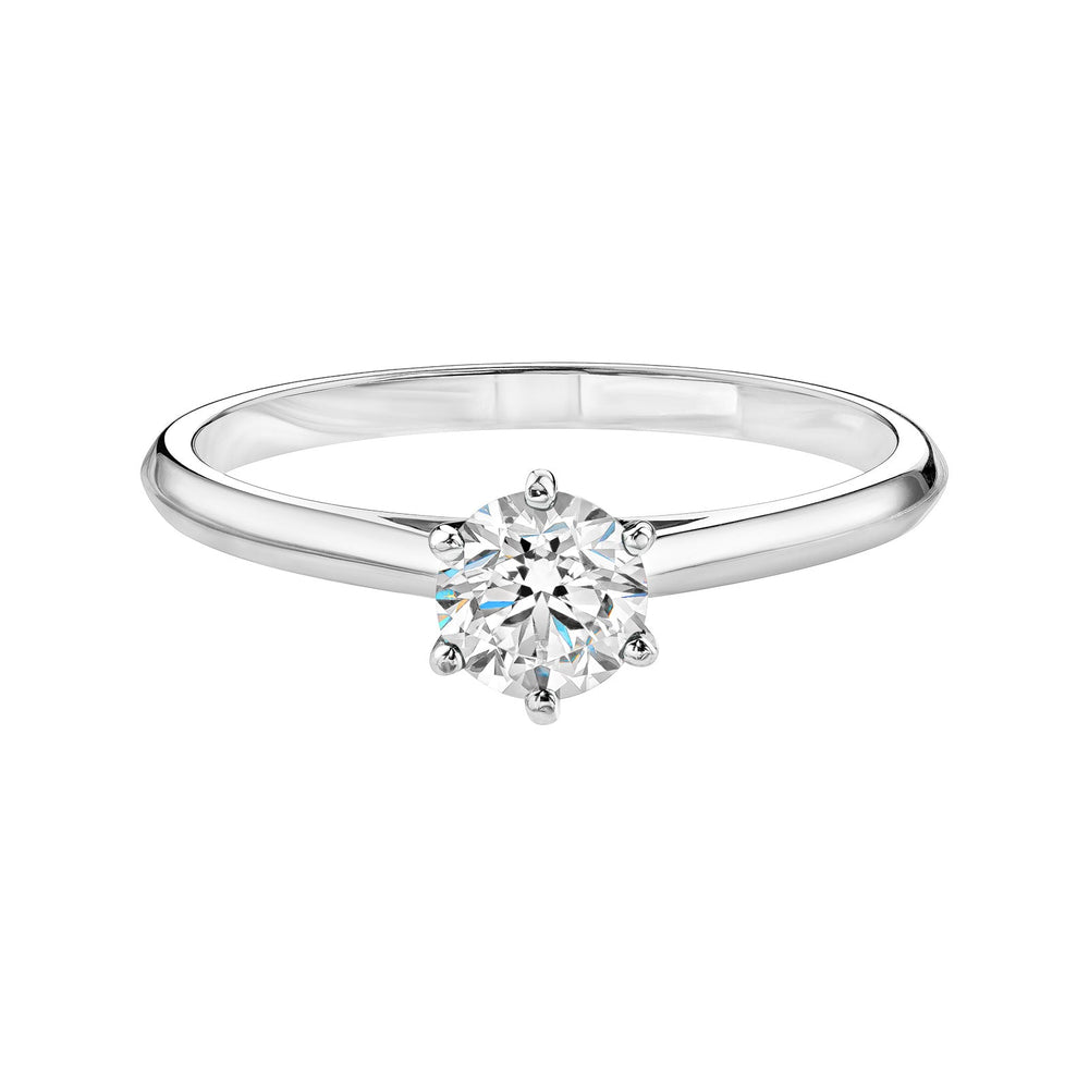 0.50 CT Round Shaped Moissanite Solitaire Engagement Ring 1