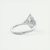 1.98 CT Marquise Cut Three Stone Moissanite Engagement Ring 3