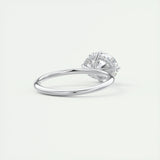 1.91 CT Oval Hidden Halo Moissanite Engagement Ring 3