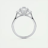 2.03 CT Asscher Cut Three Stone Moissanite Engagement Ring 8