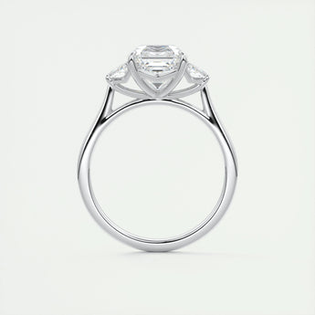 2.03 CT Asscher Cut Three Stone Moissanite Engagement Ring 8