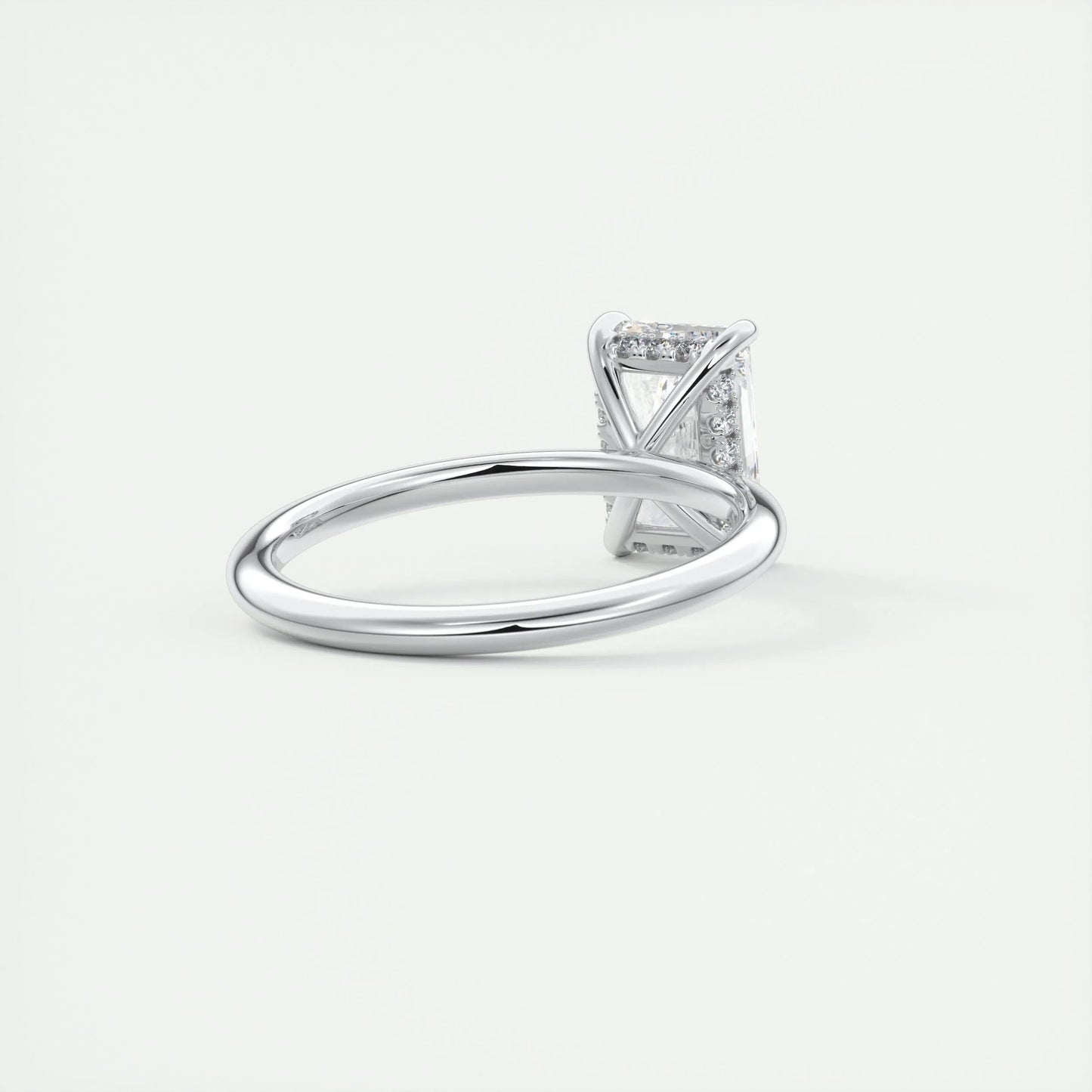 2.10 CT Radiant Hidden Halo Moissanite Engagement Ring 3