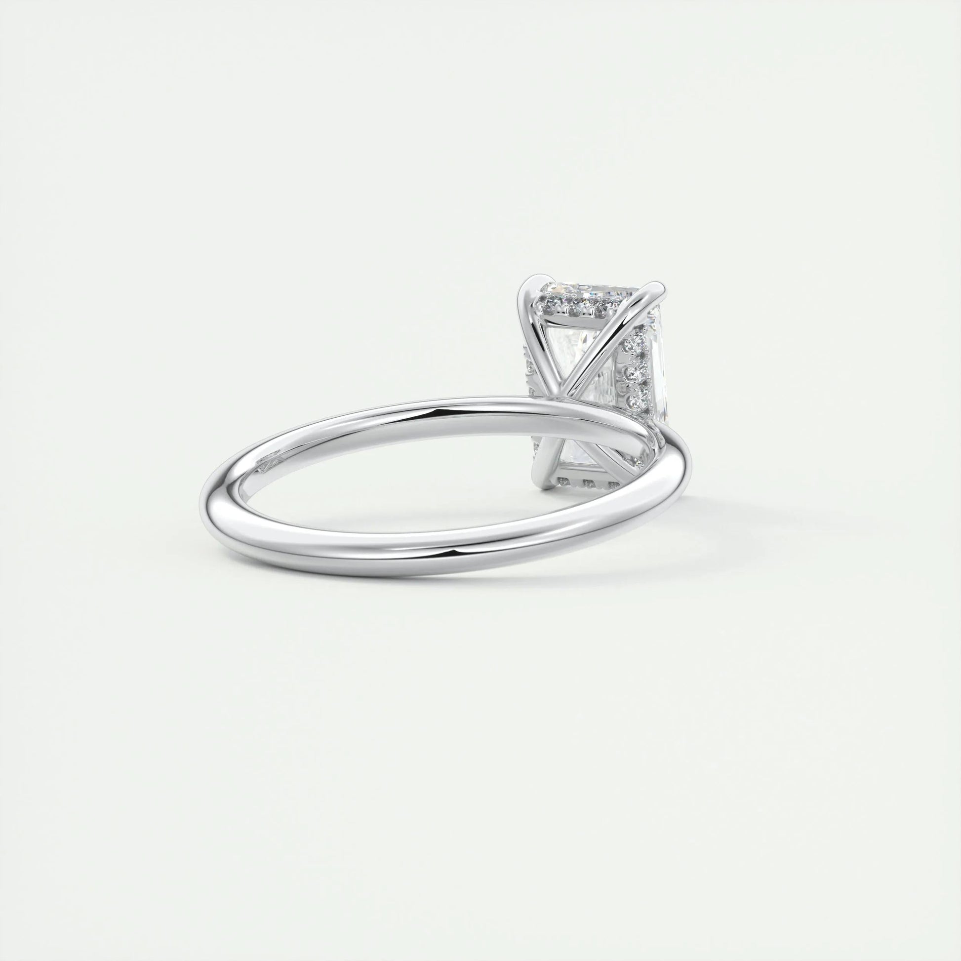 2.10 CT Radiant Hidden Halo Moissanite Engagement Ring 3