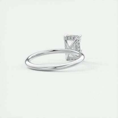 2.10 CT Radiant Hidden Halo Moissanite Engagement Ring 3