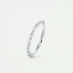 0.32 Marquise & Round Alternative Moissanite Wedding Band 2