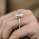 3.85 CT Oval Halo & Pave Moissanite Engagement Ring 4