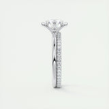 2.0 CT Round Cut Half Bezel Solitaire Moissanite Engagement Ring 5