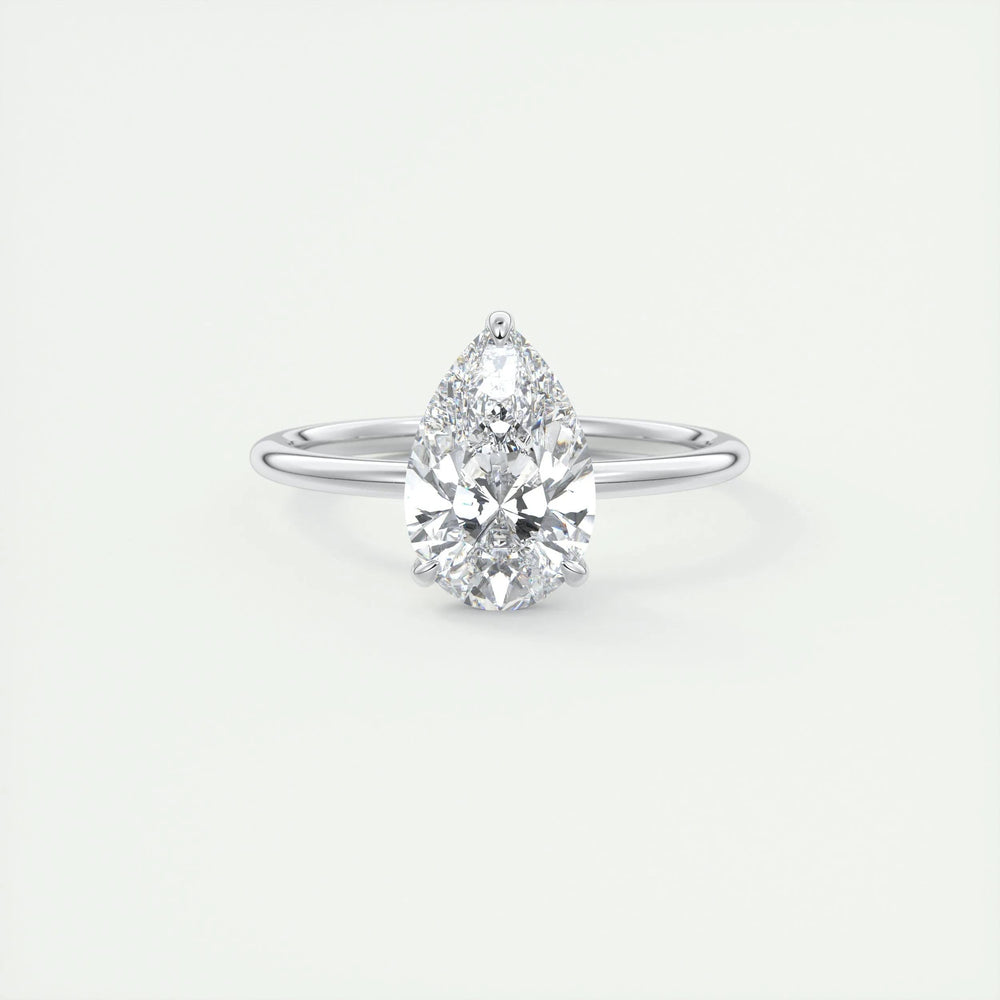 1.93 CT Pear Cut Solitaire Moissanite Engagement Ring 1