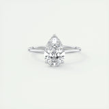 1.93 CT Pear Cut Solitaire Moissanite Engagement Ring 1