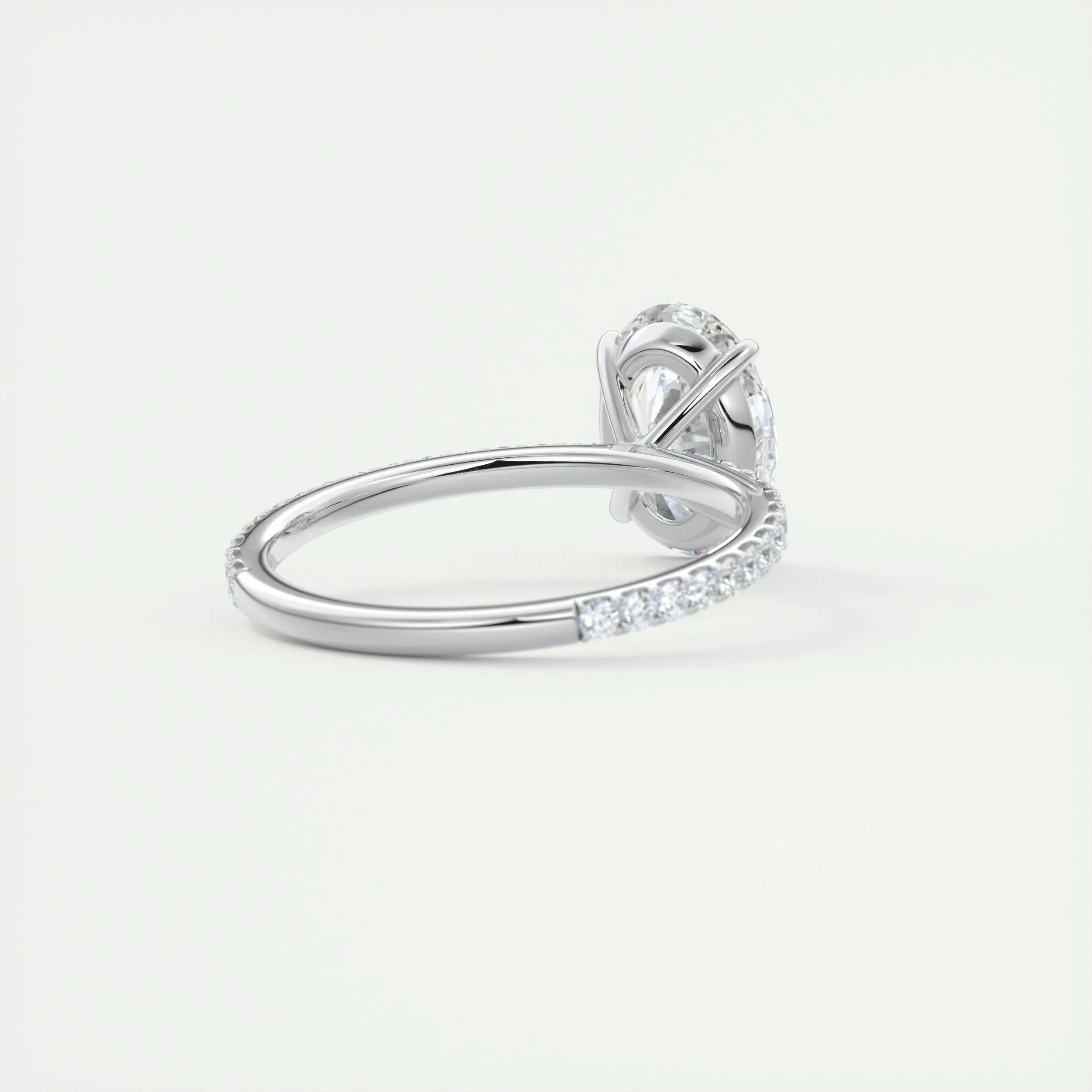 1.91 CT Oval Cut Pave Moissanite Engagement Ring 4