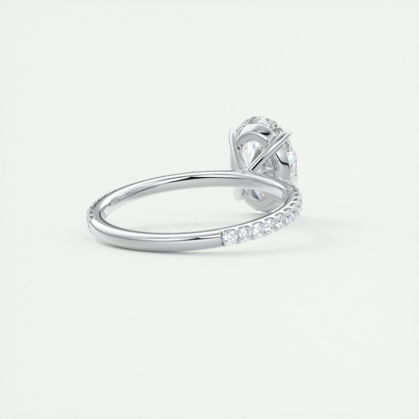 1.91 CT Oval Cut Pave Moissanite Engagement Ring 4