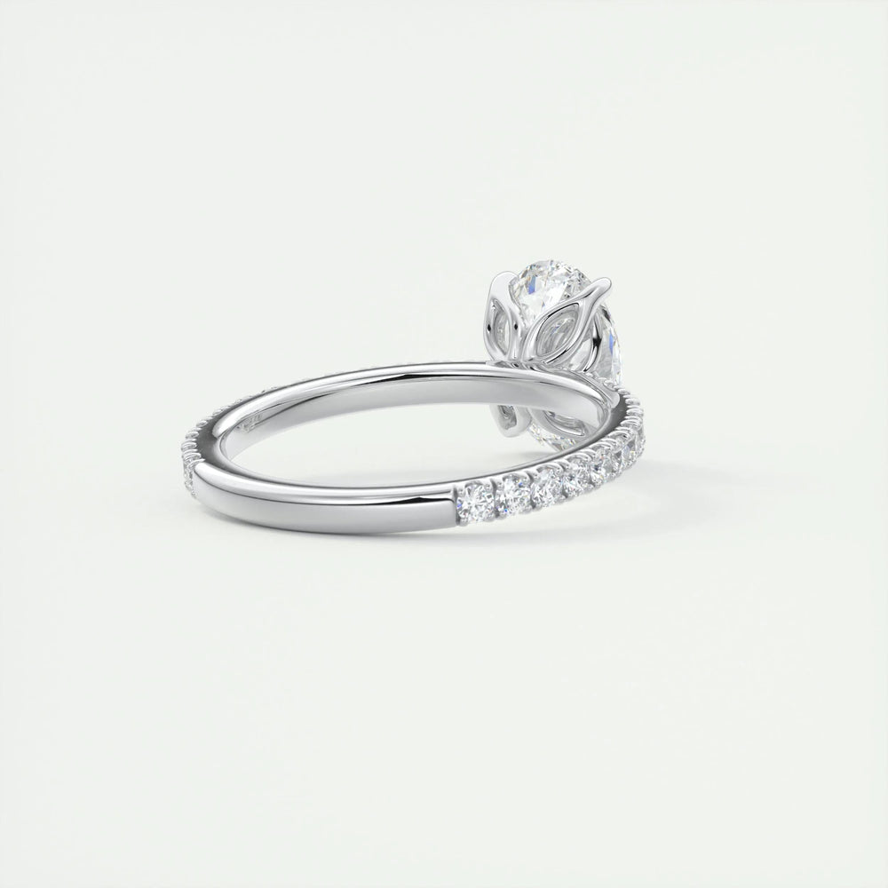 
                  
                    1.91 CT Oval Cut Solitaire Pave Moissanite Engagement Ring 3
                  
                