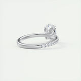 1.91 CT Oval Cut Solitaire Pave Moissanite Engagement Ring 3