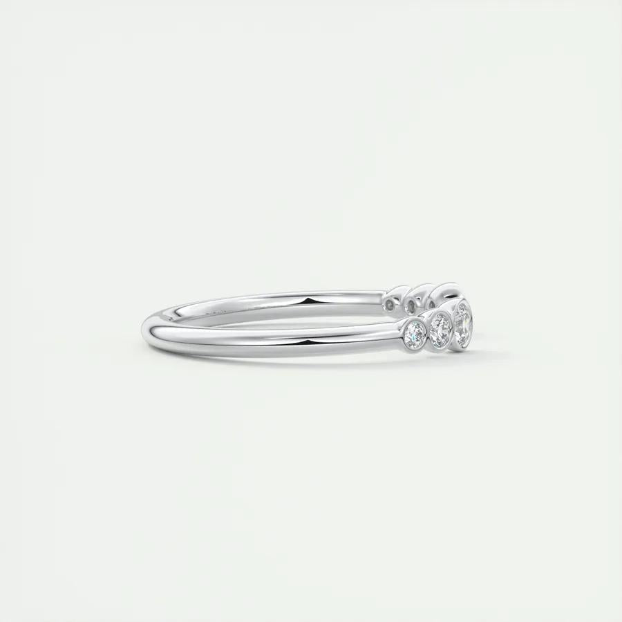 
                  
                    0.22 Round Bezel Open Moissanite Bridal Wedding Band 3
                  
                