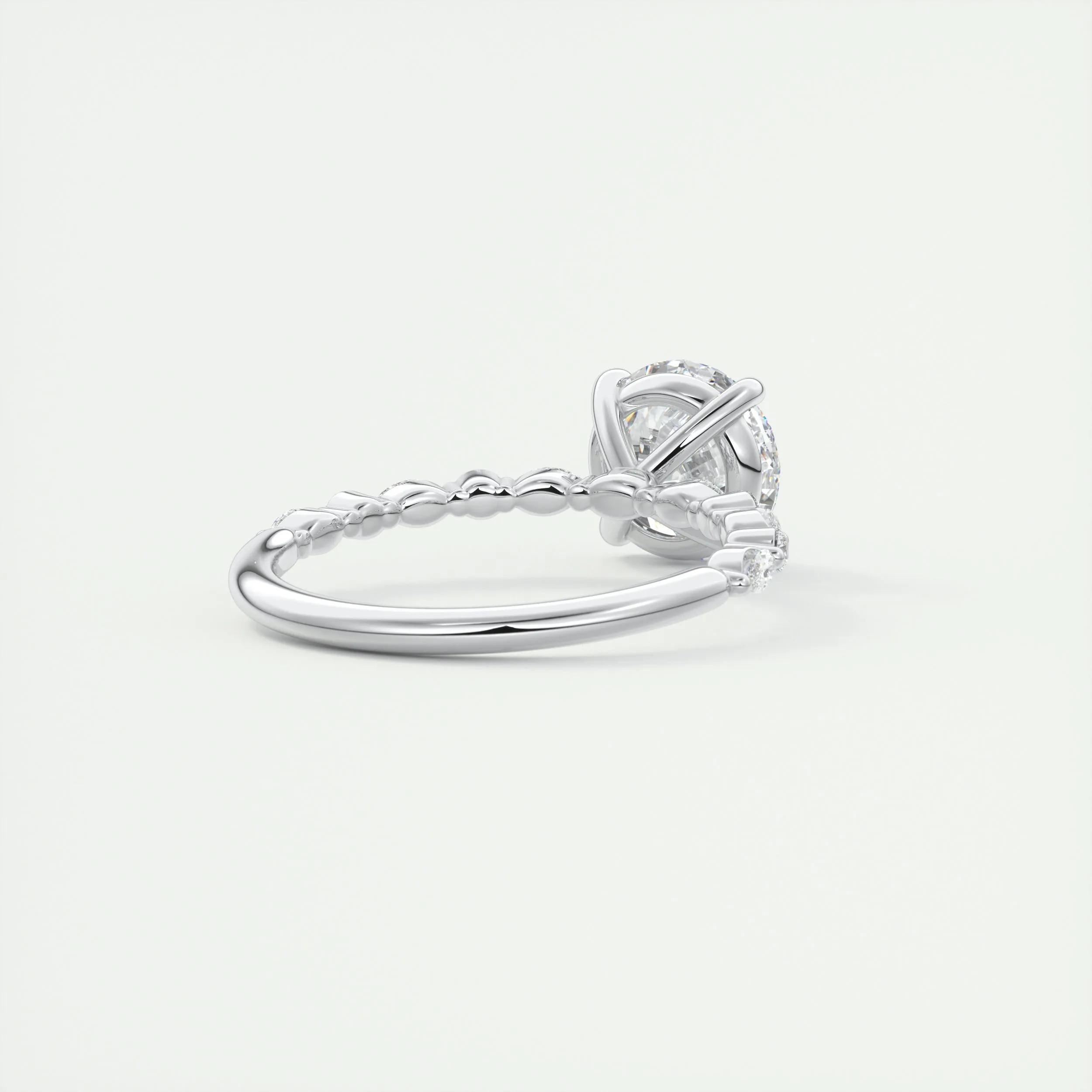 2.0 CT Round Pave Moissanite Engagement Ring 3