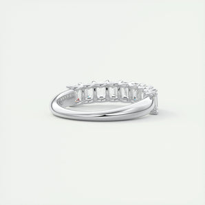 1.80 Emerald Cut Half Eternity Moissanite Bridal Wedding Band 2