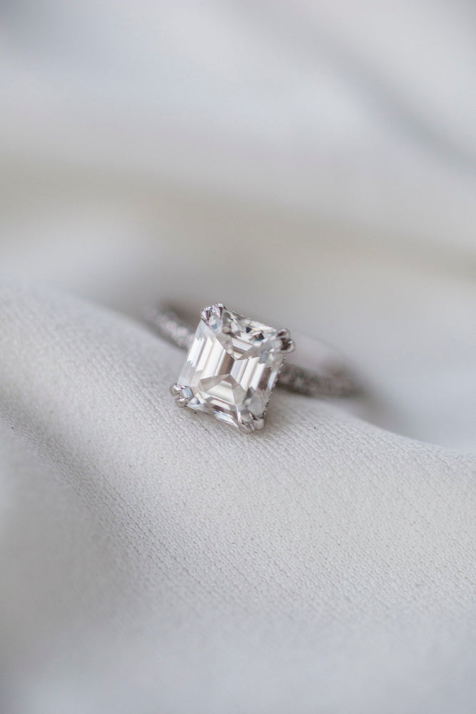 
                  
                    2.30 CT Asscher Solitaire Hidden Halo & Pave Moissanite Engagement Ring 5
                  
                