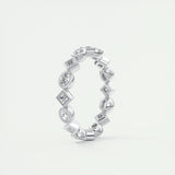 0.72 Oval & Princess Cut Alternative Moissanite Bridal Wedding Band 4