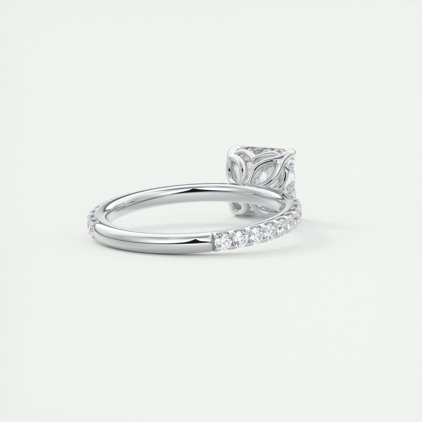 
                  
                    2.03 CT Asscher Cut Solitaire Pave Moissanite Engagement Ring 3
                  
                