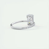 1.91 CT Emerald Cut Solitaire Pave Moissanite Engagement Ring 3